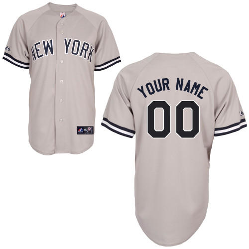 Customized New York Yankees MLB Jersey-Men's Authentic Replica Gray Road Baseball Jersey